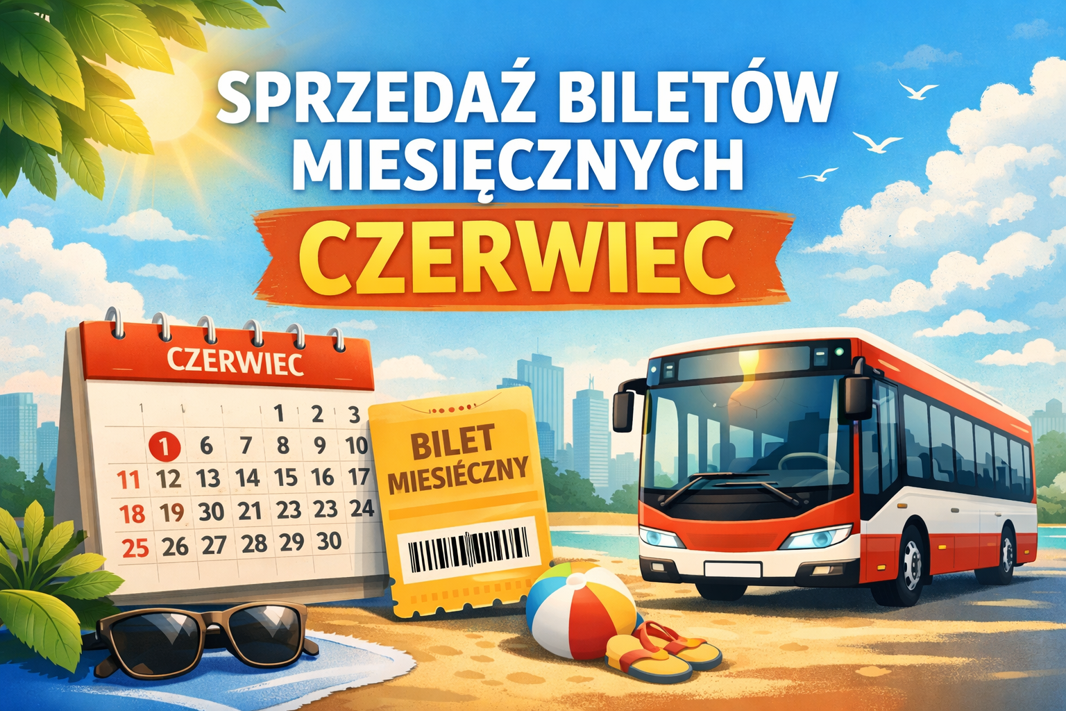 Sprzedaż biletów na miesiąc czerwiec